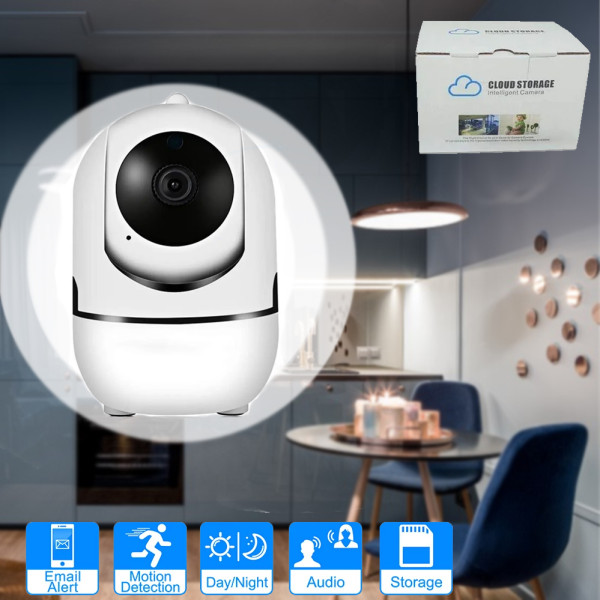 Поворотна IP камера QC011 бездротова WiFi для відеоспостереження будинку зі звуком та нічним баченням Поворотна IP камера QC011 бездротова WiFi для відеоспостереження будинку зі звуком та нічним баченням