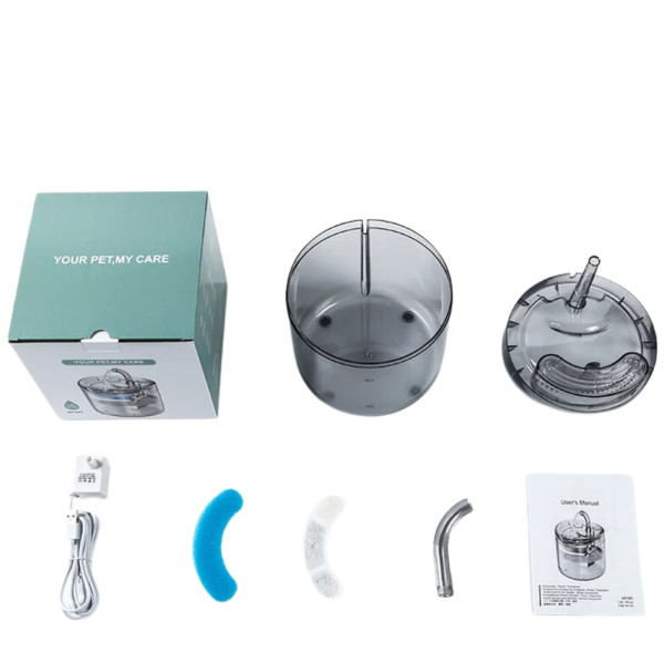 Поїлка фонтан Pet Fountain 1,5л для домашніх тварин автоматична зі змінним фільтром