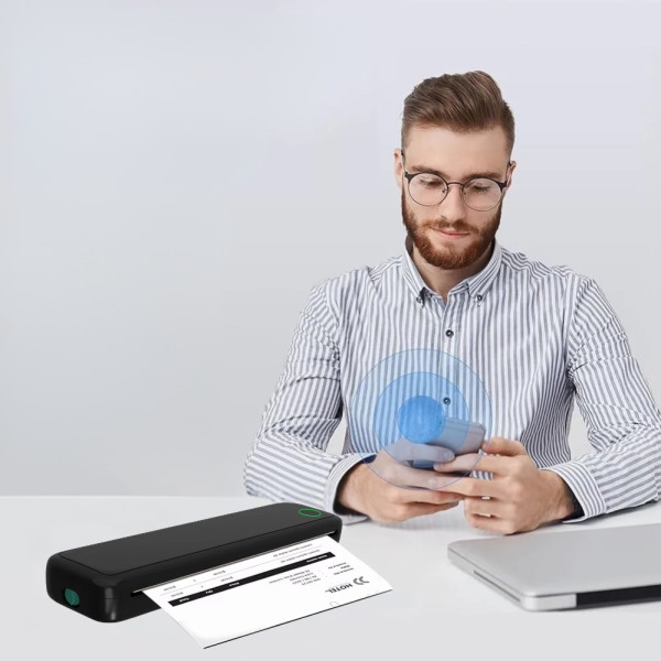 Термопринтер портативный Mini А4 Printer беспроводной дорожный Bluetooth мини принтер для iOS Android Термопринтер портативный Mini А4 Printer беспроводной дорожный Bluetooth мини принтер для iOS Android
