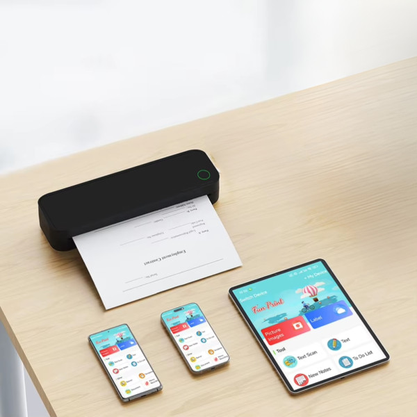 Термопринтер портативный Mini А4 Printer беспроводной дорожный Bluetooth мини принтер для iOS Android Термопринтер портативный Mini А4 Printer беспроводной дорожный Bluetooth мини принтер для iOS Android