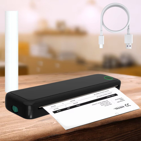 Термопринтер портативный Mini А4 Printer беспроводной дорожный Bluetooth мини принтер для iOS Android