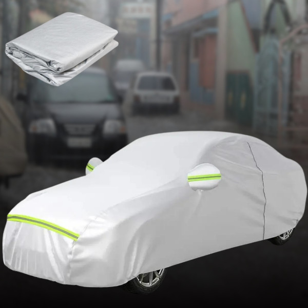Захисний тент для автомобіля 540х175х120см зі світловідбивними смугами Чохол від сонця та дощу для авто Захисний тент для автомобіля 540х175х120см зі світловідбивними смугами Чохол від сонця та дощу для авто