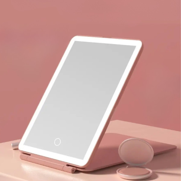 Косметичне дзеркало сенсорне з 3 режимами підсвічування LED Mirror Настільне акумуляторне люстерко