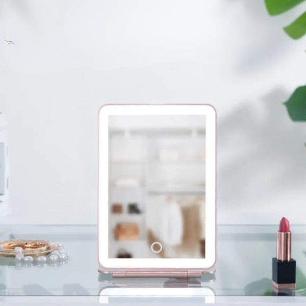 Косметичне дзеркало сенсорне з 3 режимами підсвічування LED Mirror Настільне акумуляторне люстерко