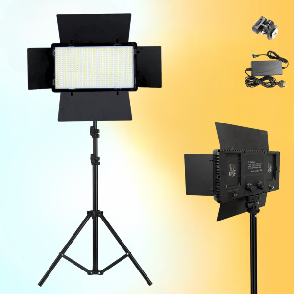 Прямокутна світлодіодна лампа U600 PRO зі штативом 2м LED відеосвітло 21х12 см