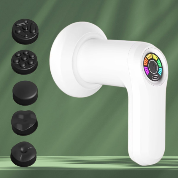 Ручний акумуляторний масажер Massager YX-720 з 5 насадками портативний бездротовий для всього тіла
