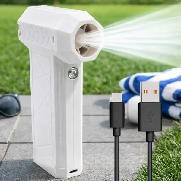 Міні вентилятор турбінний з ліхтариком Mini Jet Fan Акумуляторна повітродувка Бездротовий турбовентилятор