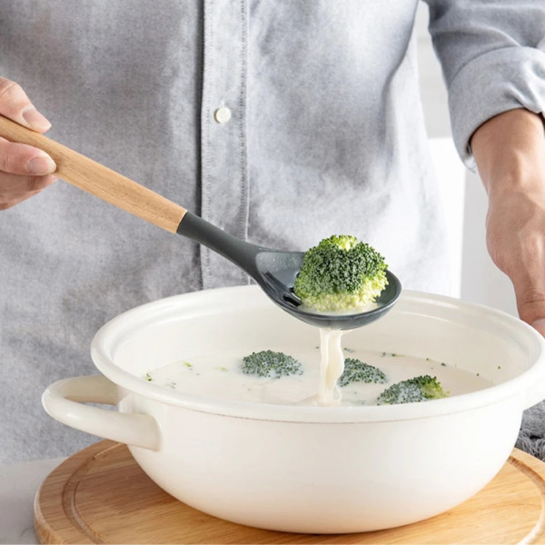 Набір кухонного приладдя силіконовий 12 предметів Kitchen&dining кухонне начиння лопатки для кухні Сірий