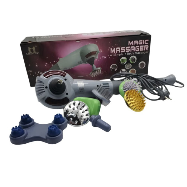 Масажер ручний вібраційний для тіла Magic massager 7 в 1 від целюліту