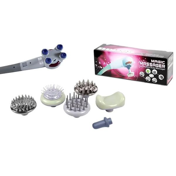 Масажер ручний вібраційний для тіла Magic massager 7 в 1 від целюліту