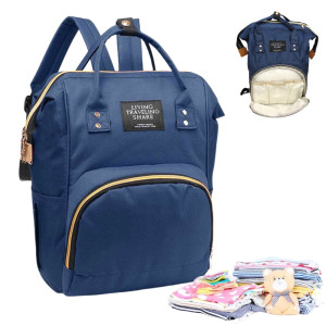 Сумка рюкзак для мамы и малыша синий многофункциональный органайзер mommy bag портфель для мам на коляску