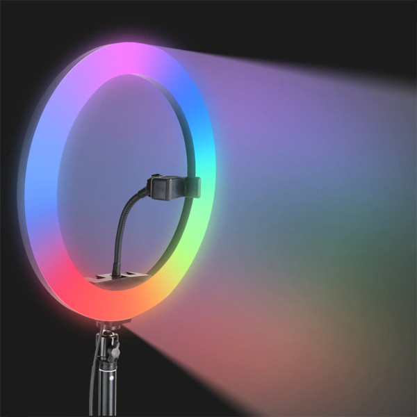Набір блогера 4в1 Кільцева RGB LED лампа 38 см MJ-38 Штатив 2м Петличний мікрофон Селфи-трипод Bluetooth Набір блогера 4в1 Кільцева RGB LED лампа 38 см MJ-38 Штатив 2м Петличний мікрофон Селфи-трипод Bluetooth