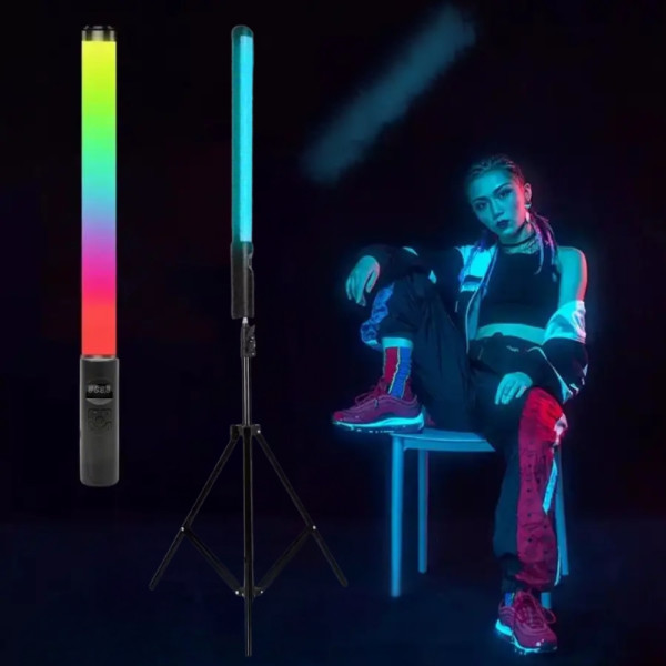 Лампа Led різнобарвна палиця RGB Stick зі штативом 2м для фото відео Селфі і блогерів жезл з пультом