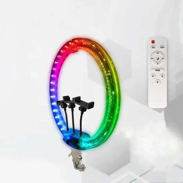 Набор блогера 5в1 Кольцевая двухсторонняя RGB лампа 45см Штатив 2м Селфи палка Петличный микрофон мини камера Набор блогера 5в1 Кольцевая двухсторонняя RGB лампа 45см Штатив 2м Селфи палка Петличный микрофон мини камера