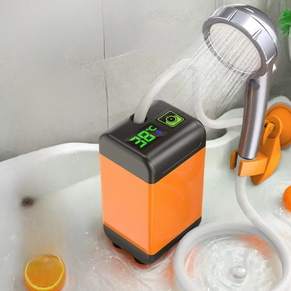 Аккумуляторный душ портативный с насосом и зарядкой от USB Душ на аккумуляторе с цифровым индикатором для дачи и кемпинга
