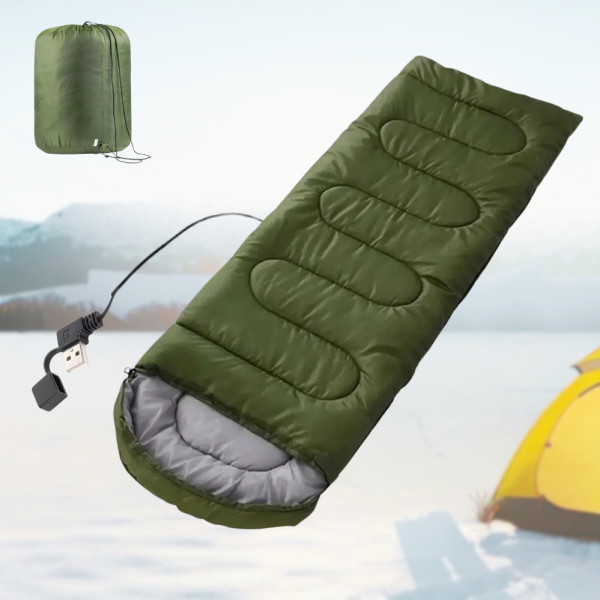 Спальный мешок с подогревом от USB 2 м водонепроницаемый спальник до -10°С в чехле Спальный мешок с подогревом от USB 2 м водонепроницаемый спальник до -10°С в чехле