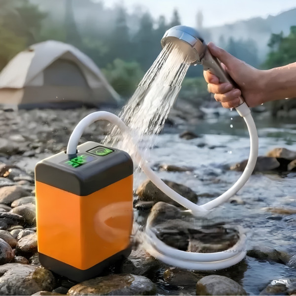 Аккумуляторный душ портативный с насосом и зарядкой от USB Душ на аккумуляторе с цифровым индикатором для дачи и кемпинга