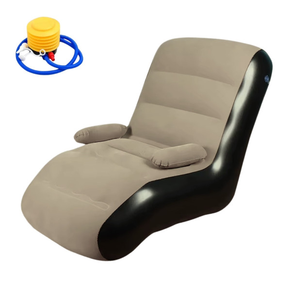 Надувне крісло Inflatable Sofa з підлокітниками та насосом для дому дачі й відпочинку 140х85х80см Надувне крісло Inflatable Sofa з підлокітниками та насосом для дому дачі й відпочинку 140х85х80см