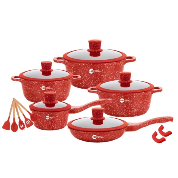 Набор кастрюль Higher Kitchen НК316 со сковородкой и сотейником с антипригарным покрытием для всех типов плит Набор кастрюль Higher Kitchen НК316 со сковородкой и сотейником с антипригарным покрытием для всех типов плит