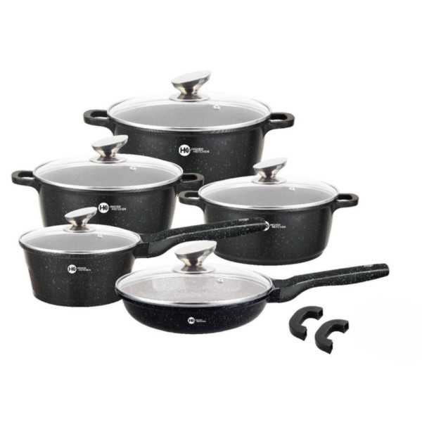 Набор кастрюль с сотейником и сковородой Higher Kitchen НК305 с антипригарным покрытием для всех типов плит