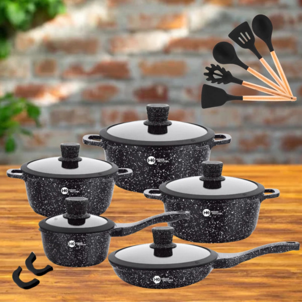 Набор кастрюль с сотейником и сковородкой Higher Kitchen НК316 с антипригарным покрытием для всех типов плит