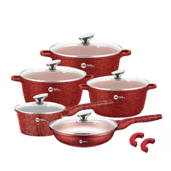 Набор кастрюль со сковородкой и сотейником Higher Kitchen НК305 с антипригарным покрытием для всех типов плит Набор кастрюль со сковородкой и сотейником Higher Kitchen НК305 с антипригарным покрытием для всех типов плит