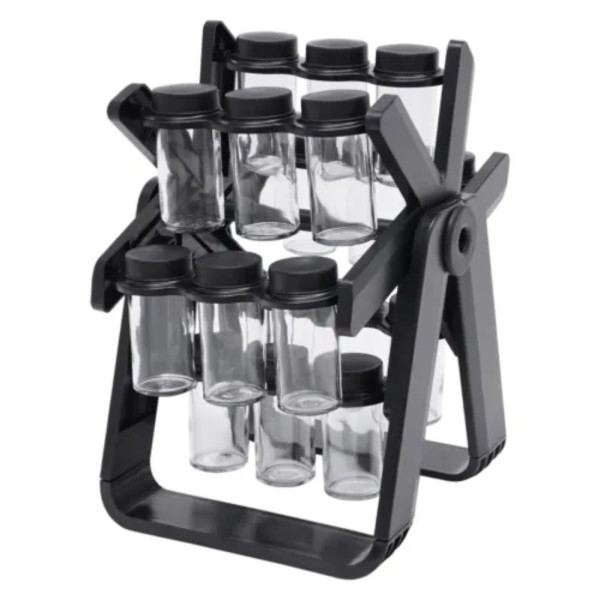 Спецовница органайзер на подставке 18 стеклянных баночек Spice Rack Набор вращающийся для специй на кухню