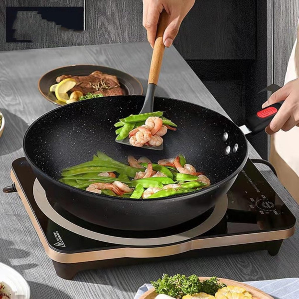 Набор посуды с антипригарным покрытием 3в1 Кастрюля с прямой и WOK сковородками Набор посуды с антипригарным покрытием 3в1 Кастрюля с прямой и WOK сковородками