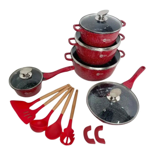 Набор кастрюль со сковородкой и сотейником Higher Kitchen НК305 с антипригарным покрытием для всех типов плит Набор кастрюль со сковородкой и сотейником Higher Kitchen НК305 с антипригарным покрытием для всех типов плит