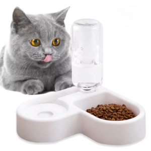 Двойная миска на подставке с отделом корма Pet Love Bowl Автопоилка и кормушка для кошек и собак