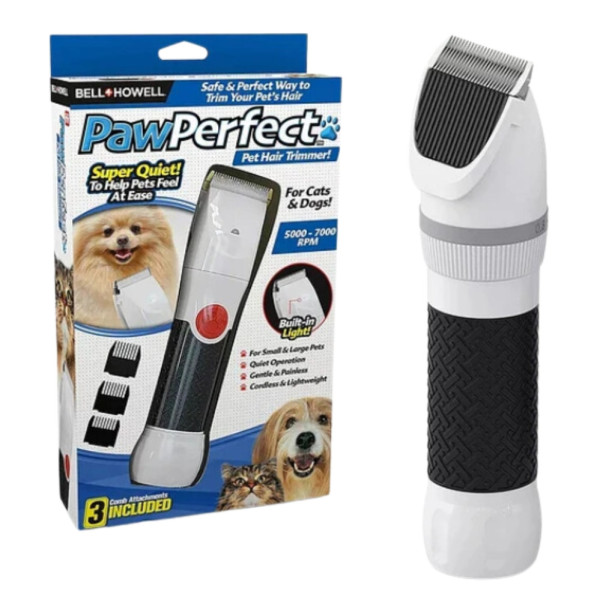 Машинка для стрижки домашних животных Paw Perfect аккумуляторная Триммер для груминга собак и кошек Машинка для стрижки домашних животных Paw Perfect аккумуляторная Триммер для груминга собак и кошек