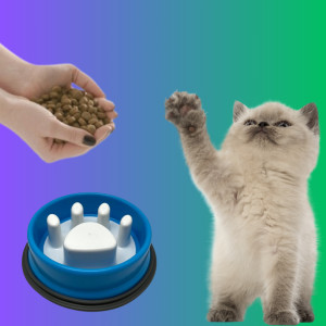 Миска для медленного кормления пластиковая Slow Feeder Bowl Лапка круглая для собак и котов