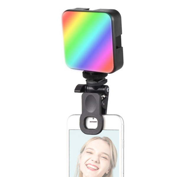 Аккумуляторный накамерный видеосвет AY-83 RGB светодиодная цветная мини лампа с прищепкой для фото и видео Аккумуляторный накамерный видеосвет AY-83 RGB светодиодная цветная мини лампа с прищепкой для фото и видео