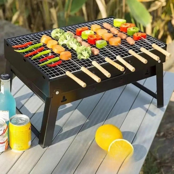 Складаний мангал чемодан переносний BBQ портативний барбекю гриль з решіткою для пікніка Складаний мангал чемодан переносний BBQ портативний барбекю гриль з решіткою для пікніка