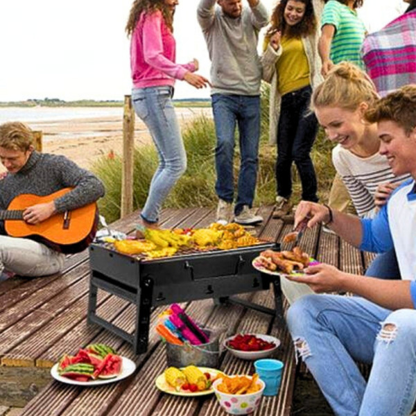 Складаний мангал чемодан переносний BBQ портативний барбекю гриль з решіткою для пікніка Складаний мангал чемодан переносний BBQ портативний барбекю гриль з решіткою для пікніка