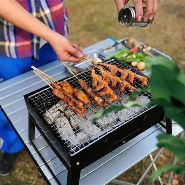 Складаний мангал чемодан переносний BBQ портативний барбекю гриль з решіткою для пікніка Складаний мангал чемодан переносний BBQ портативний барбекю гриль з решіткою для пікніка
