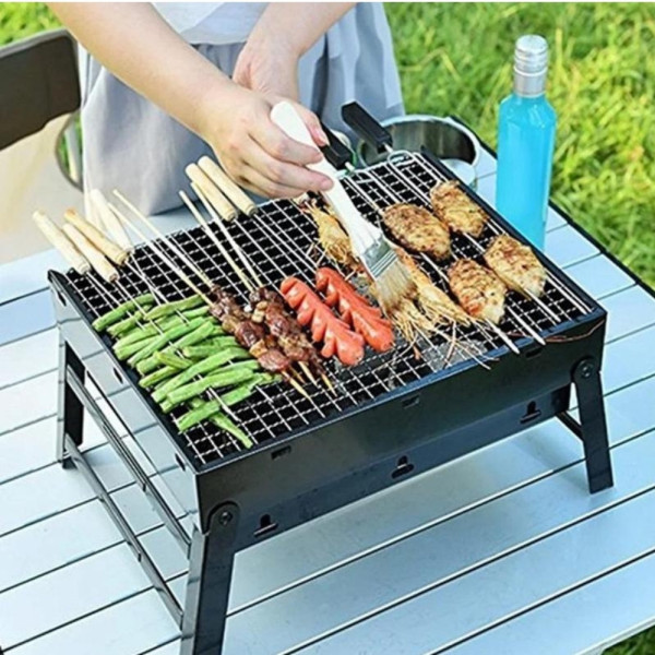Складаний мангал чемодан переносний BBQ портативний барбекю гриль з решіткою для пікніка Складаний мангал чемодан переносний BBQ портативний барбекю гриль з решіткою для пікніка