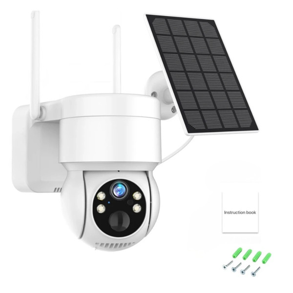Беспроводная уличная камера видеонаблюдения TQ1-GK4-6MP WiFi PTZ с солнечной панелью ночным видением датчиком движения