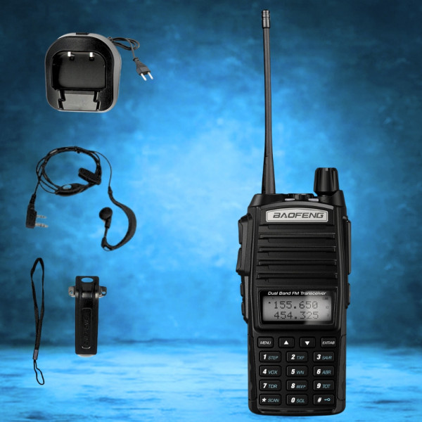 Портативная рация Baofeng UV 82 аккумуляторная двухдиапазонная радиостанция для связи