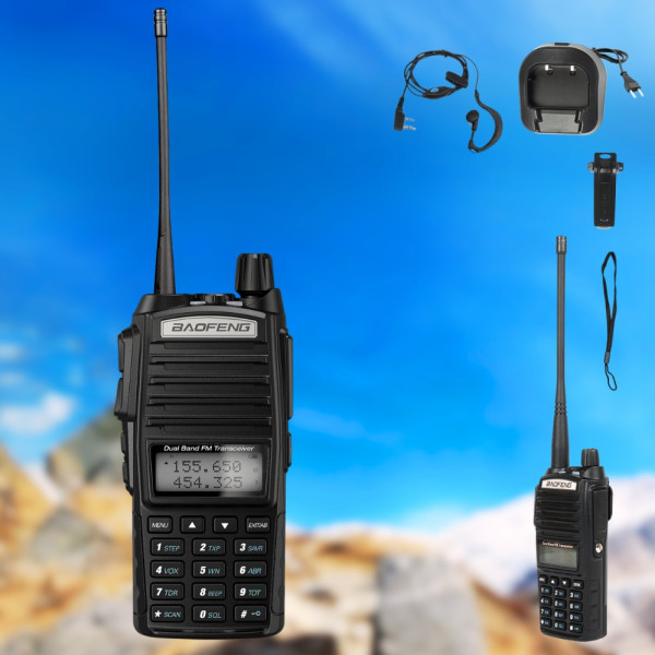 Портативная рация Baofeng UV 82 аккумуляторная двухдиапазонная радиостанция для связи