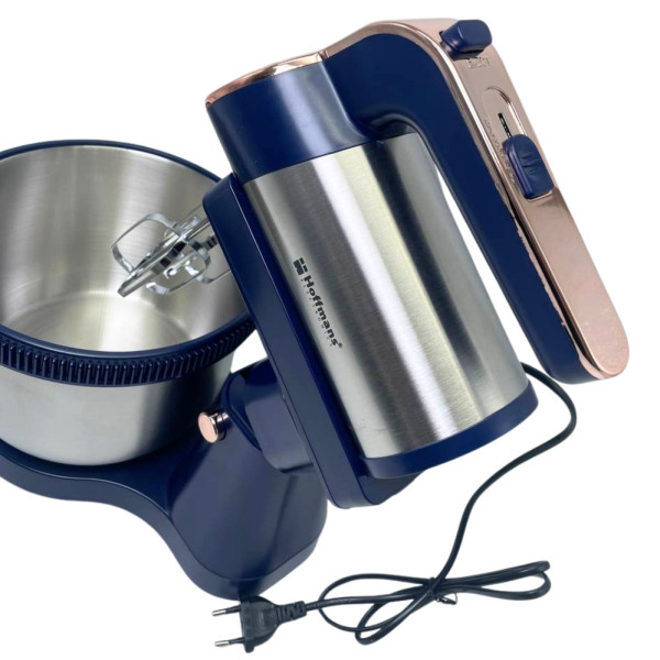 Миксер кухонный 1600W Hoffmans HM-6631 с вращающейся чашей 4.5л и подставкой 5 режимов ручной Синий Миксер кухонный 1600W Hoffmans HM-6631 с вращающейся чашей 4.5л и подставкой 5 режимов ручной Синий