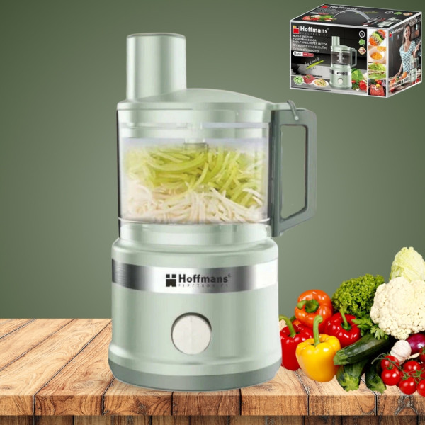 Универсальный кухонный измельчитель овощерезка Hoffmans Electronics HM-2076 Комбайн для кухни 1000W Мятный