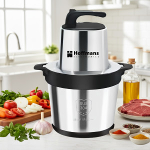 Електричний подрібнювач НМ-8875 Hoffmans Electronics 4800Вт з металевою чашею 5л універсальний чоппер Чорний