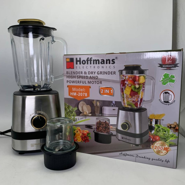 Стационарный блендер кофемолка 2в1 HM-2078 Hoffmans Electronics Универсальный измельчитель с кувшином 1200W