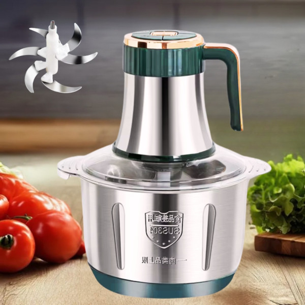 Измельчитель электрический Hoffmans Electronics НМ-8848 с металлической чашей 5л универсальный 1800Вт Зеленый