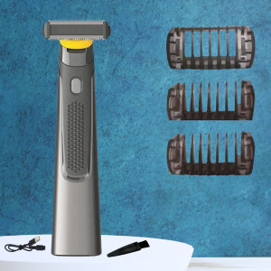 Акумуляторний триммер для бороди та тіла Micro Trimmer портативний для сухого гоління з 3 насадками
