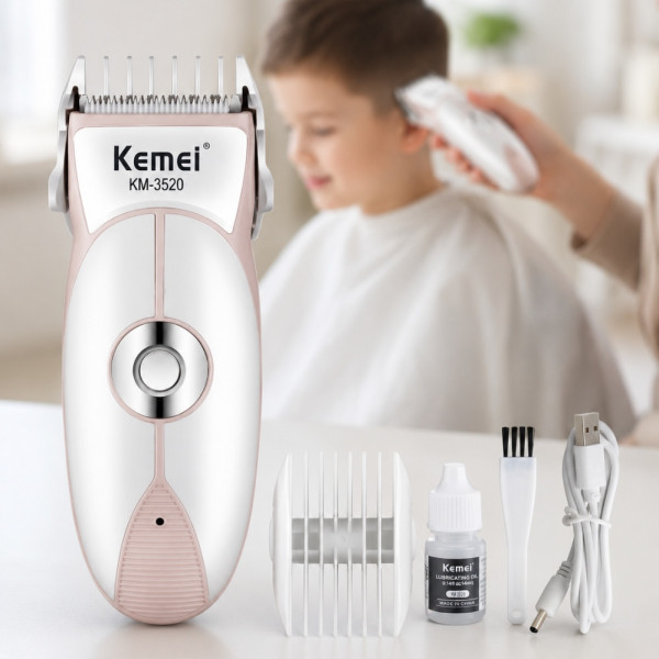 Машинка для стрижки волос детская Kemei KM-3520 аккумуляторная с насадками Машинка для стрижки волос детская Kemei KM-3520 аккумуляторная с насадками