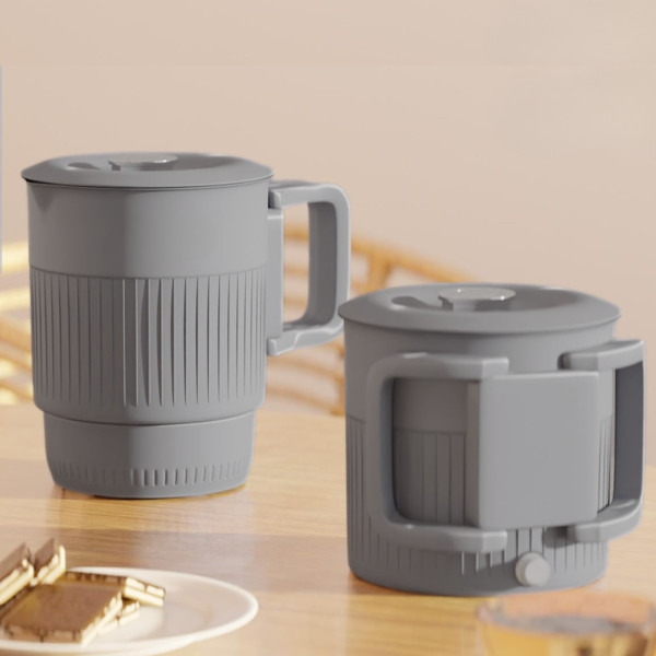 Чайник электрический складной 800мл Hoffmans Electronics HM-2560 Дорожний быстрозакипающий 3в1 чайник кастрюля чашка 1200W Серый