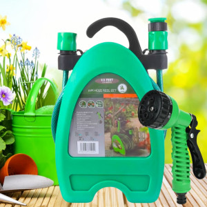 Поливочный шланг 10м с катушкой и распылителем с 7 режимами Hose Reel Set шланг садовый переносной