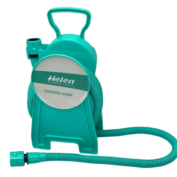 Шланг поливальний 10м з котушкою та розпилювачем з 7 режимами Helen Garden Tools розтягувальний шланг садовий